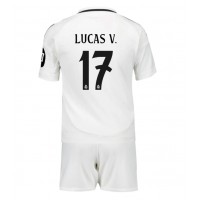 Fotbalové Dres Real Madrid Lucas Vazquez #17 Dětské Domácí 2024-25 Krátký Rukáv (+ trenýrky)